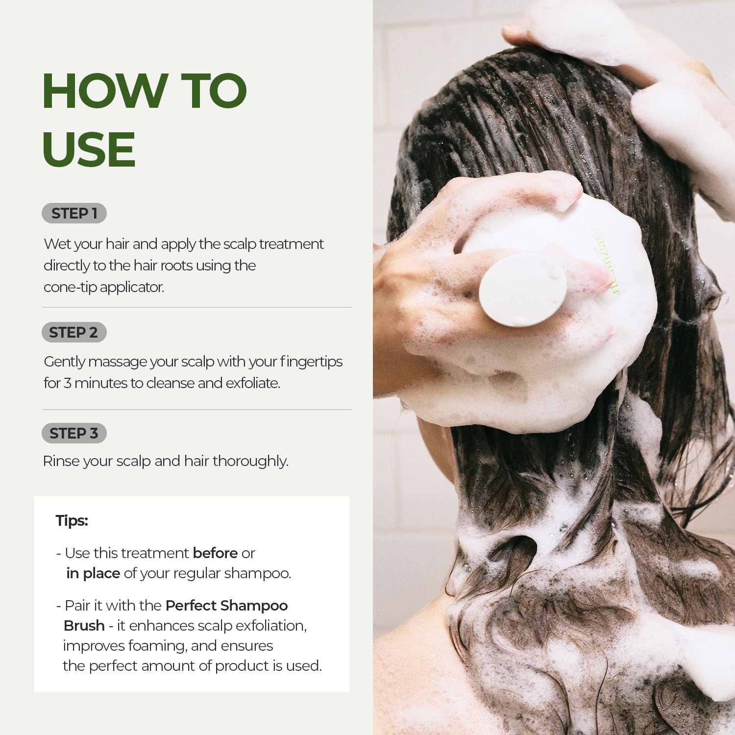 STEAMBASE Tea Tree Scalp Treatment demonstrates gentle formula for sensitive scalps