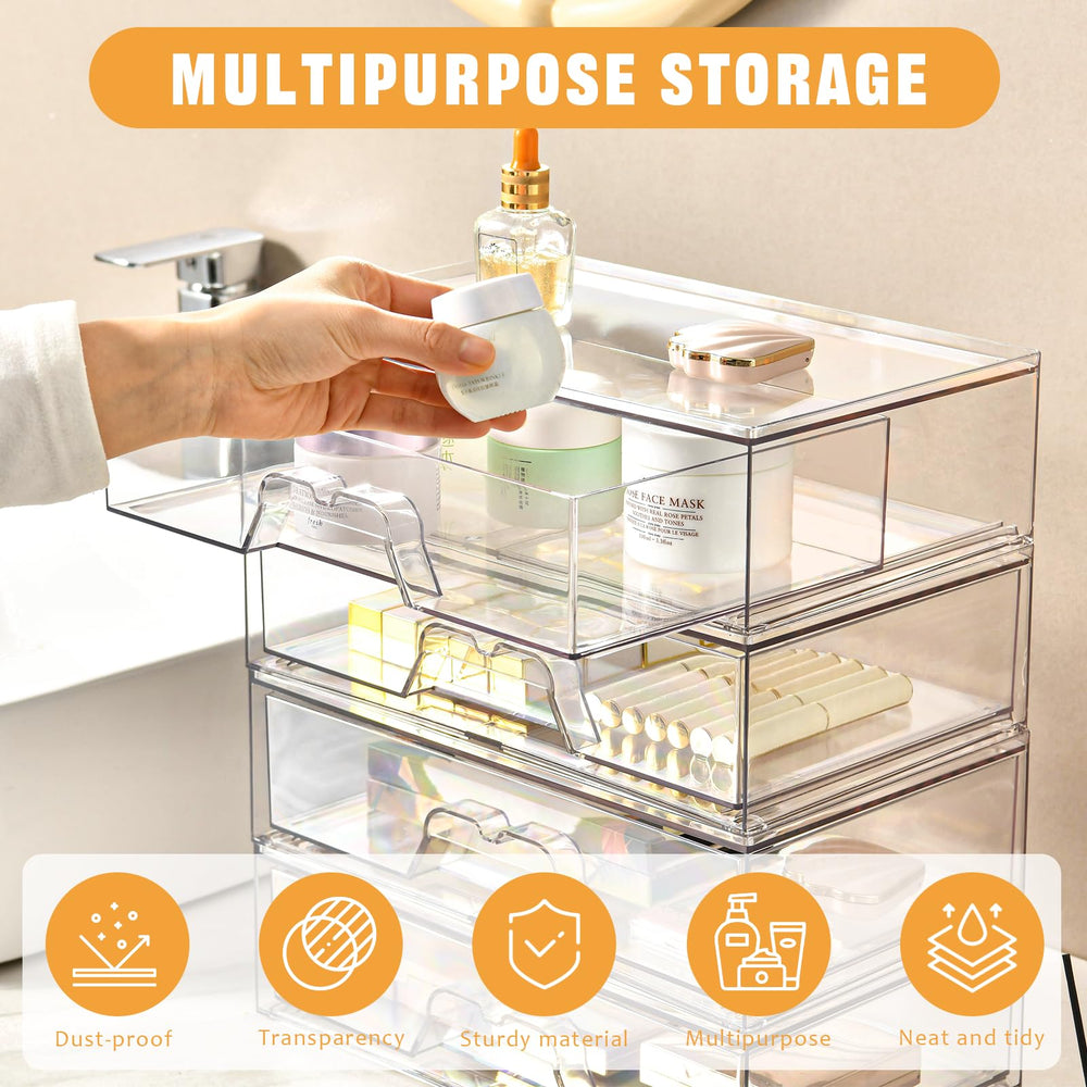 Stebopum non-slip bottom keeps the organizer steady on vanity surfaces