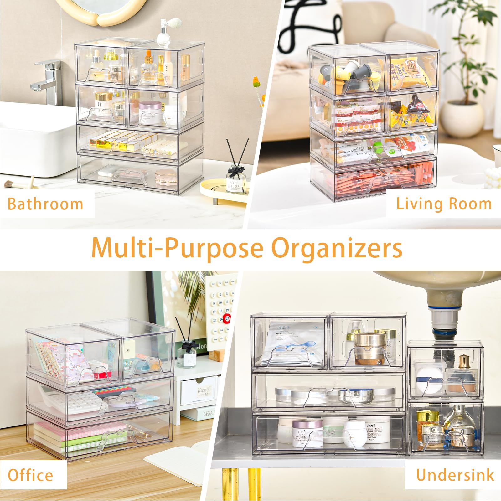 Stebopum multipurpose storage helps organize cosmetics, spices, snacks.
