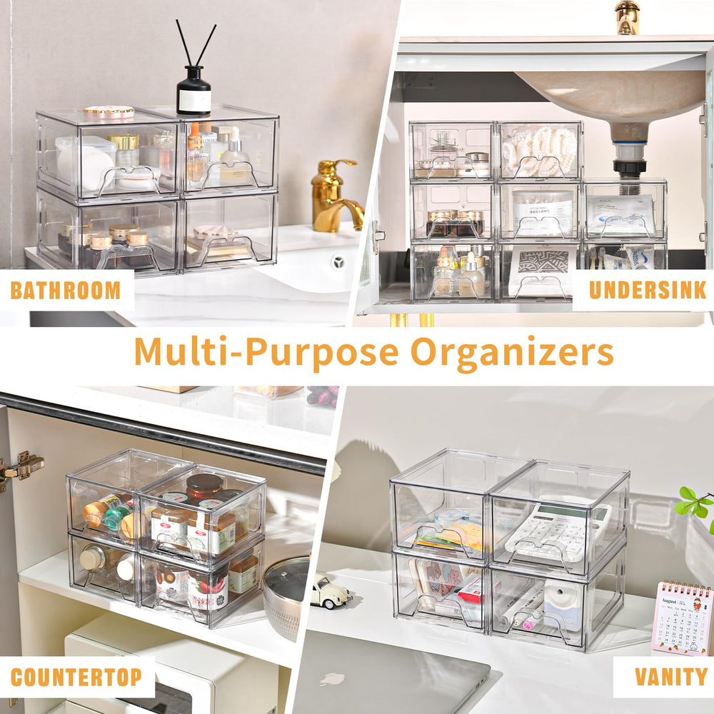 Stebopum vanity countertop display showcasing tidy cosmetics organization.