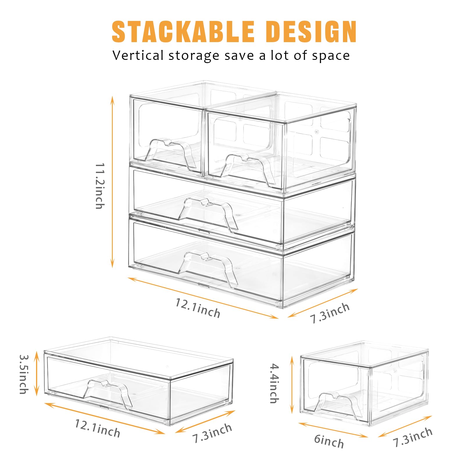 Stebopum vanity storage drawer highlights built-in handles for easy pull-out.