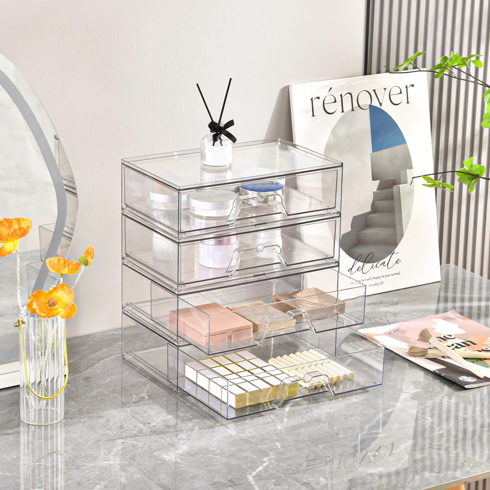 Stebopum transparent design helps spot items quickly in vanity or pantry