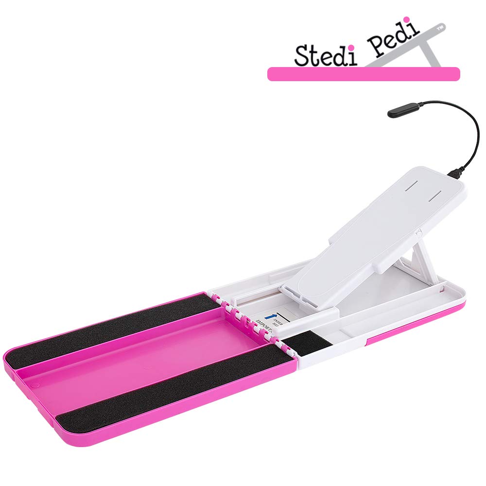 Stedi Pedi foot-care routine imagery demonstrates comfortable, achievable at-home maintenance.