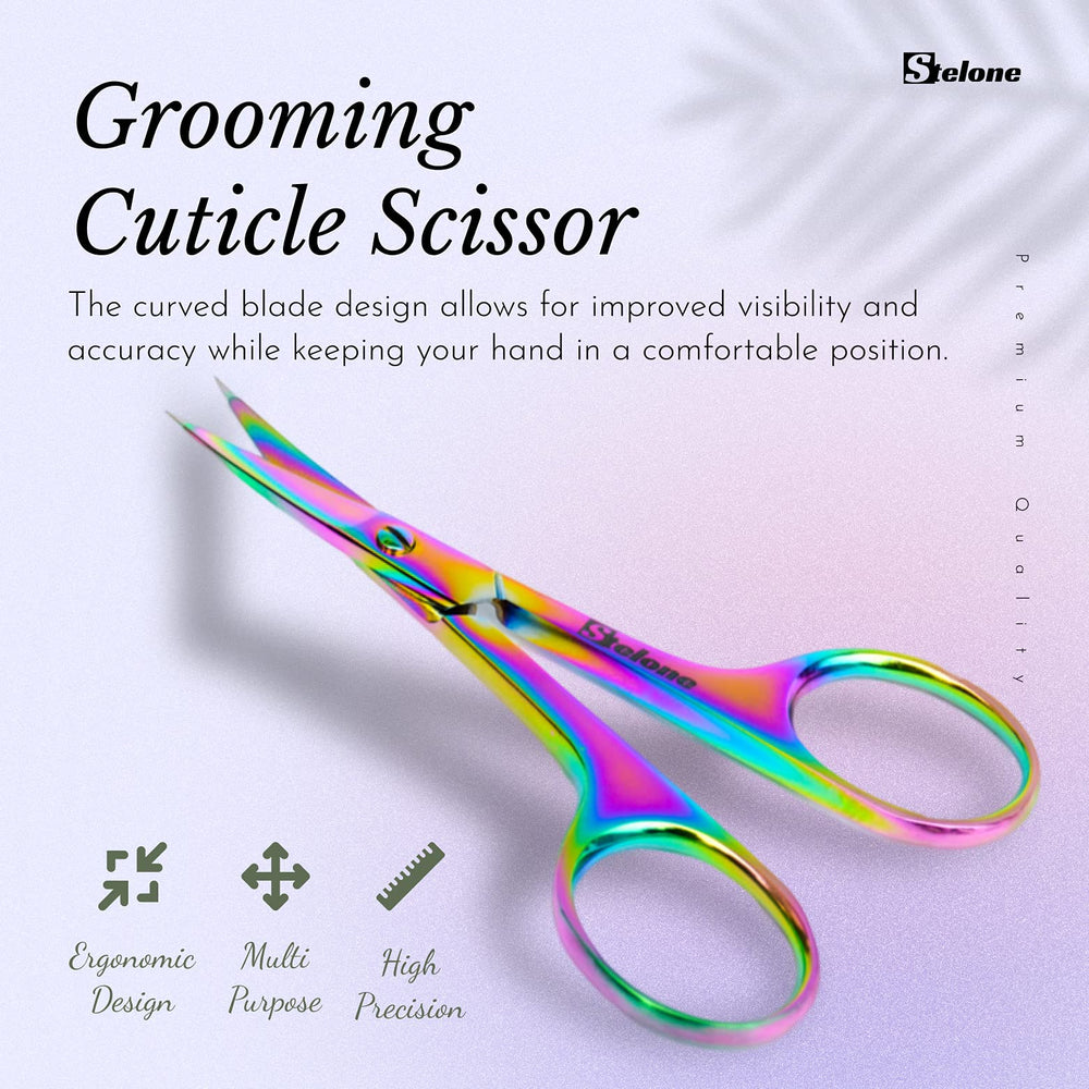 Stelone professional grooming scissors offer multipurpose trimming for eyebrows, mustache, and facial hair.
