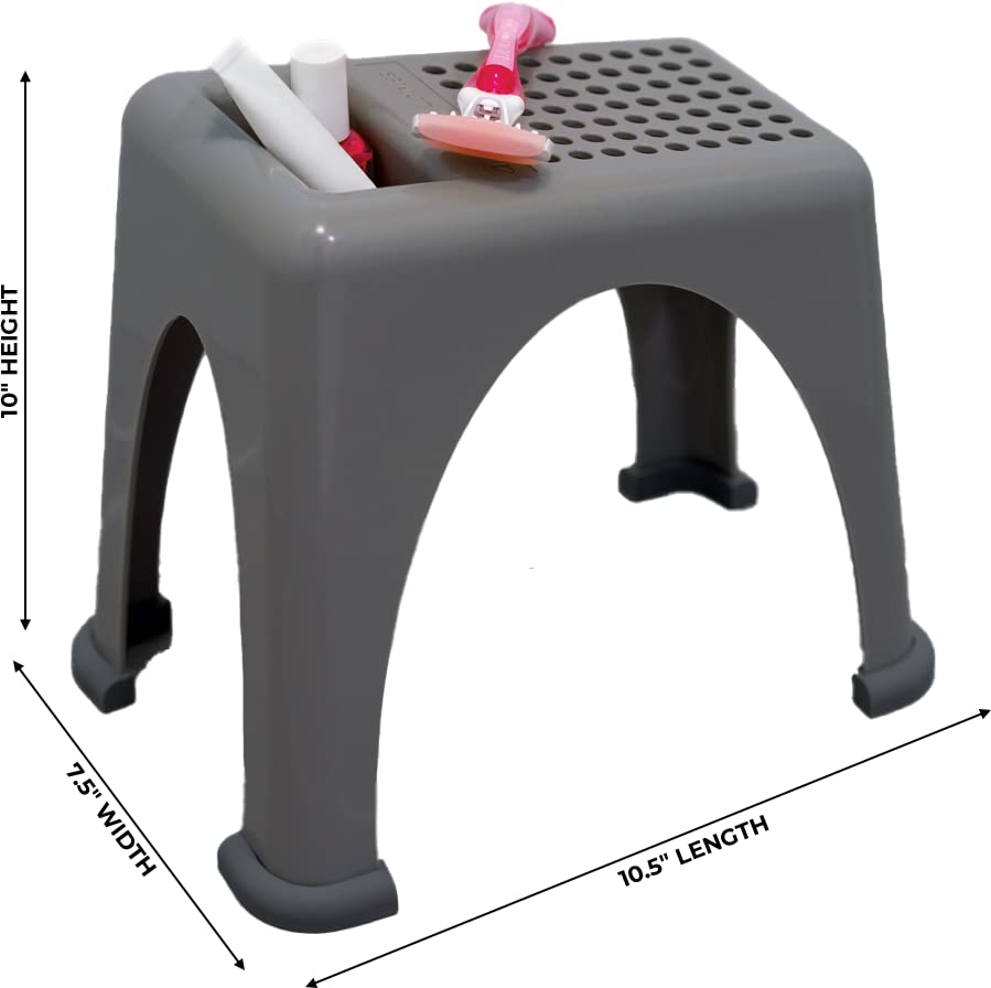 Step Up Easy Reach Foot Rest provides seniors stability for grooming routines.