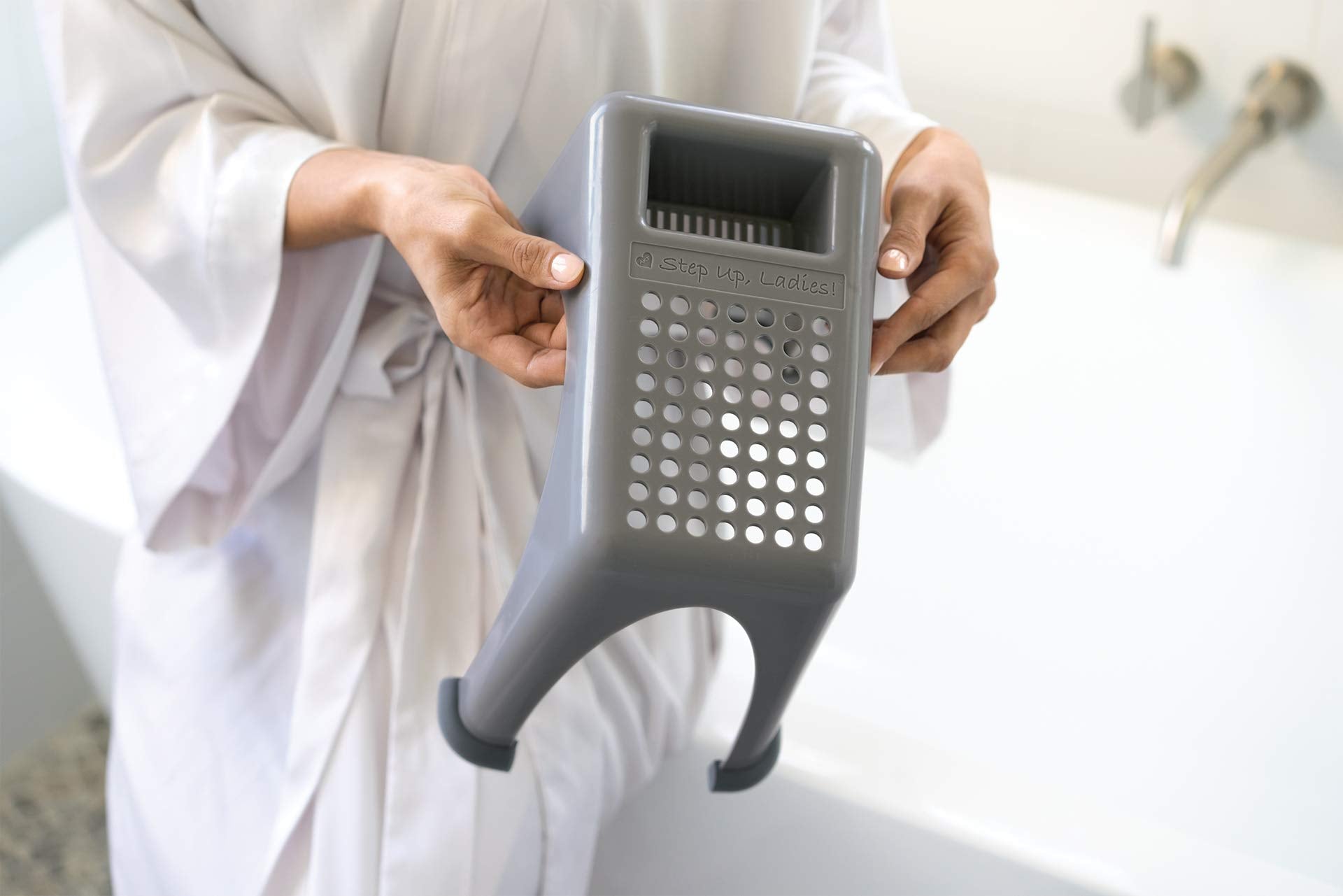 Step Up Easy Reach Foot Rest ideal for vanity use during pedicures.