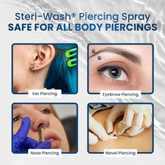 STERI-WASH demonstrates 360-dispense action for thorough piercing cleansing