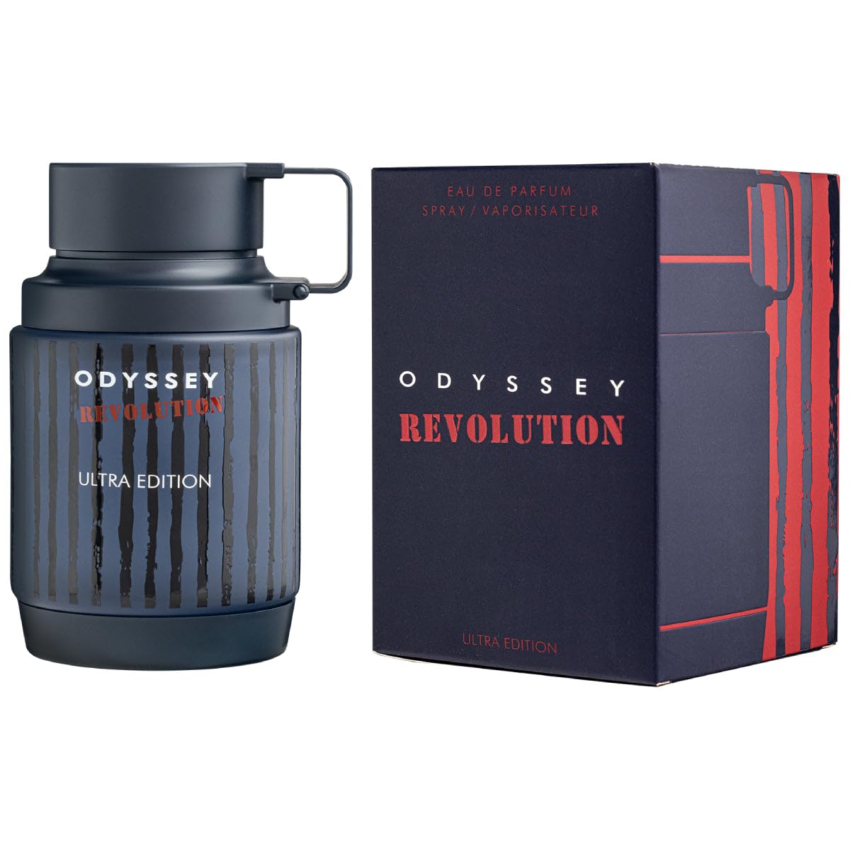 Sterling Parfums Odyssey Revolution Ultra Edition bottle close-up highlighting spicy woody profile