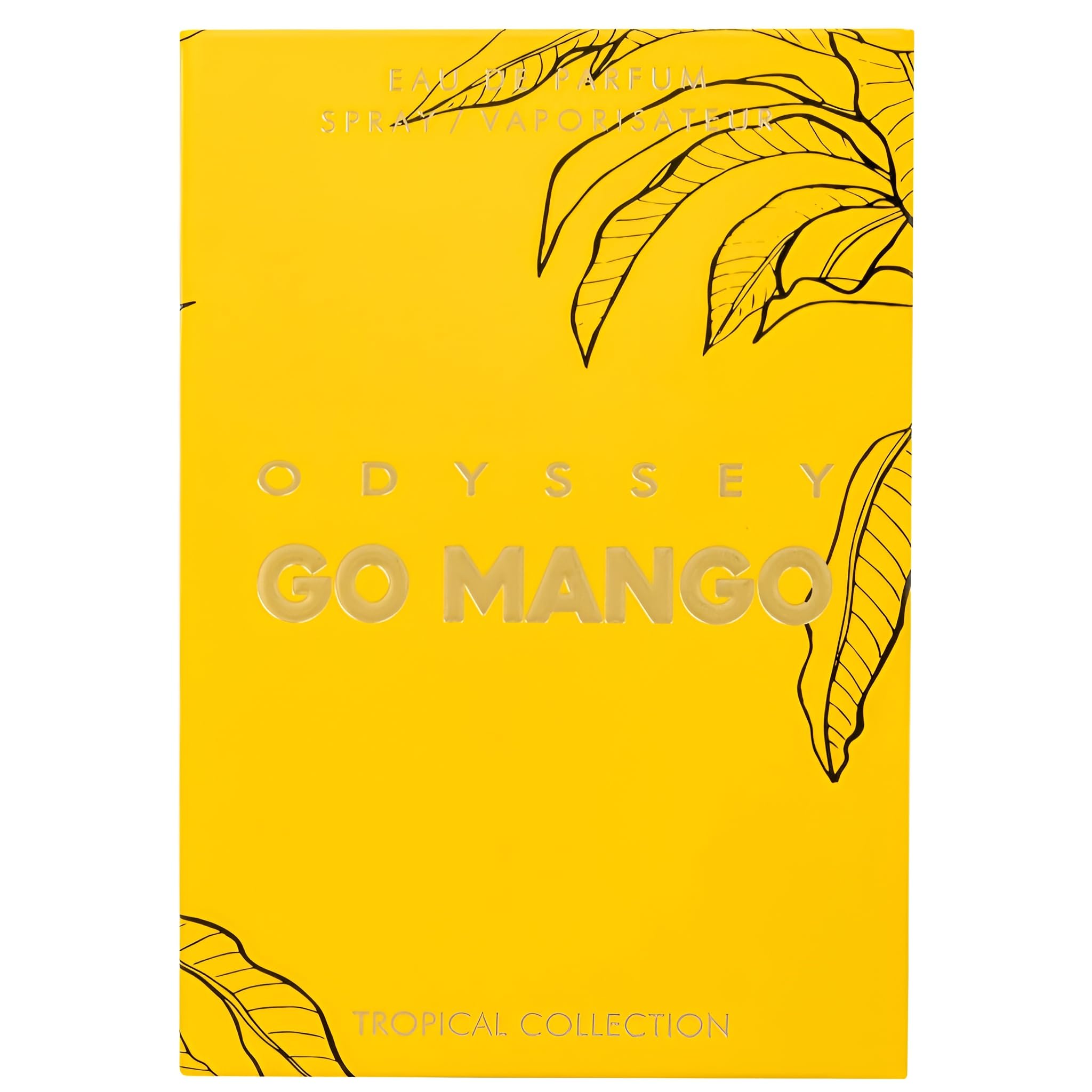 Sterling Parfums Armaf Odyssey Go Mango wearer-ready figure suggests long-lasting tropical fragrance.