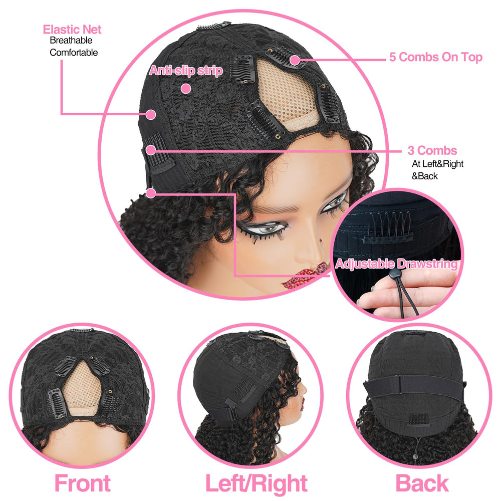 Sterly V Part Wig 100% Brazilian Remy hair offers natural movement and softness.