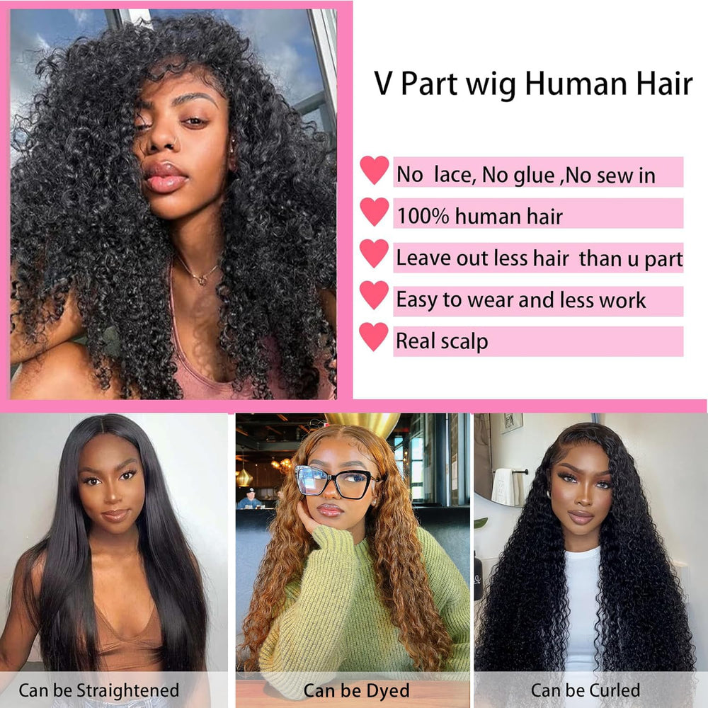 Sterly V Part Wig natural-hairline view highlights scalp-like blend for daily wear.