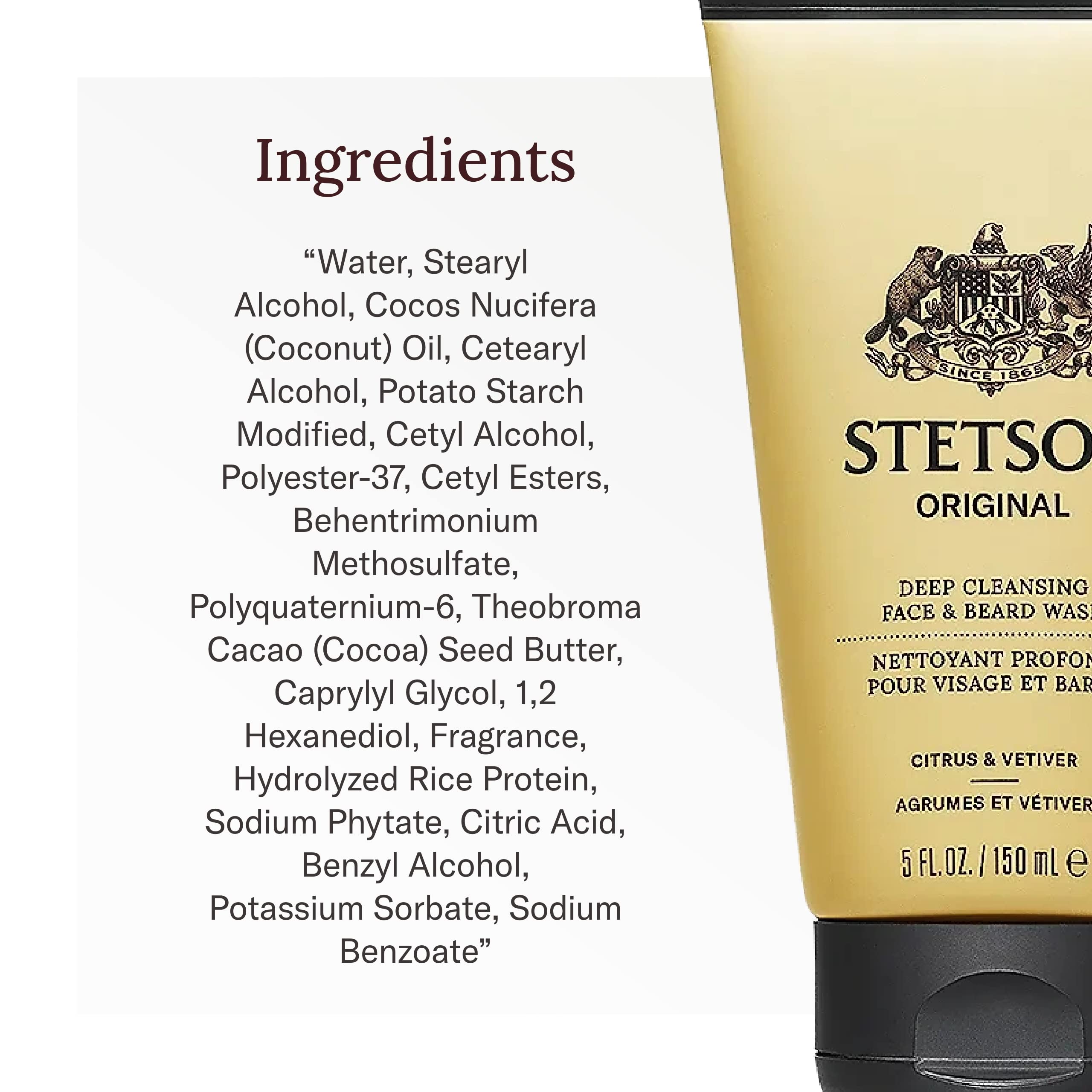Stetson beard moisturizer application demonstrates easy rub-in for beard and skin.