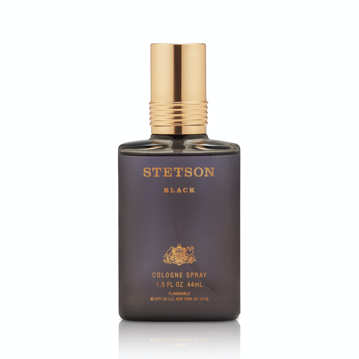 Stetson Black bottle front view showcasing the masculine design for daily wear