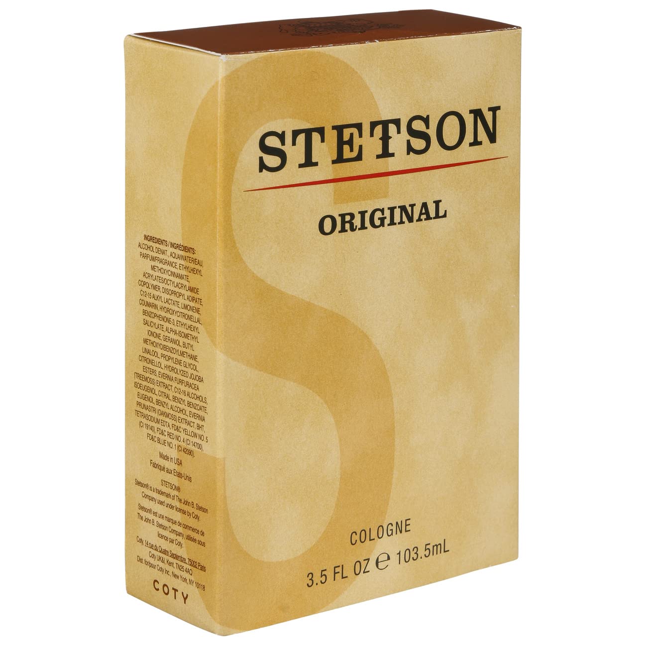 Stetson Original Cologne packaging signals premium quality for occasions.