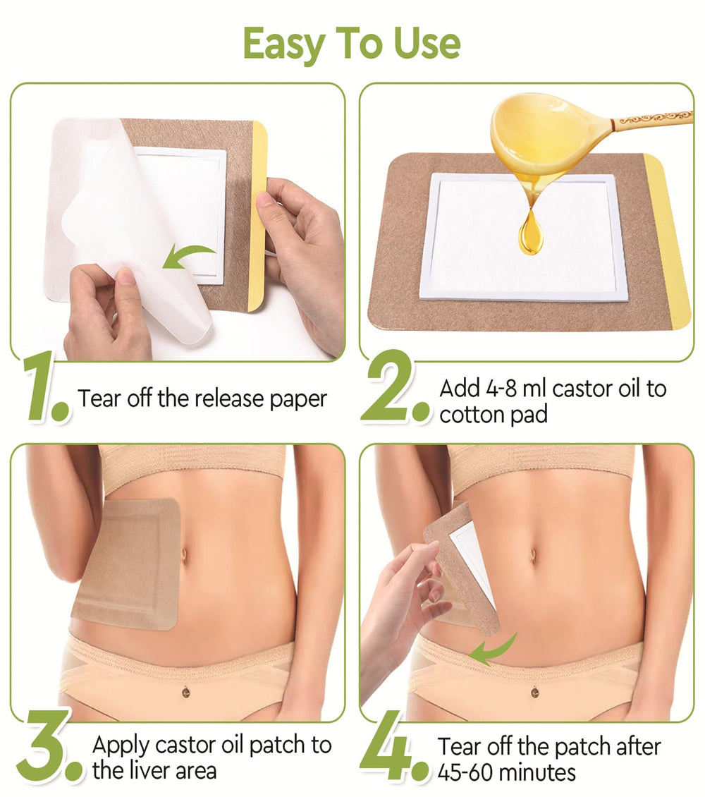 STFOCE castor oil pack wrap with German adhesive stays in place during activity