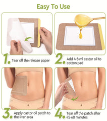 STFOCE castor oil pack wrap with German adhesive stays in place during activity