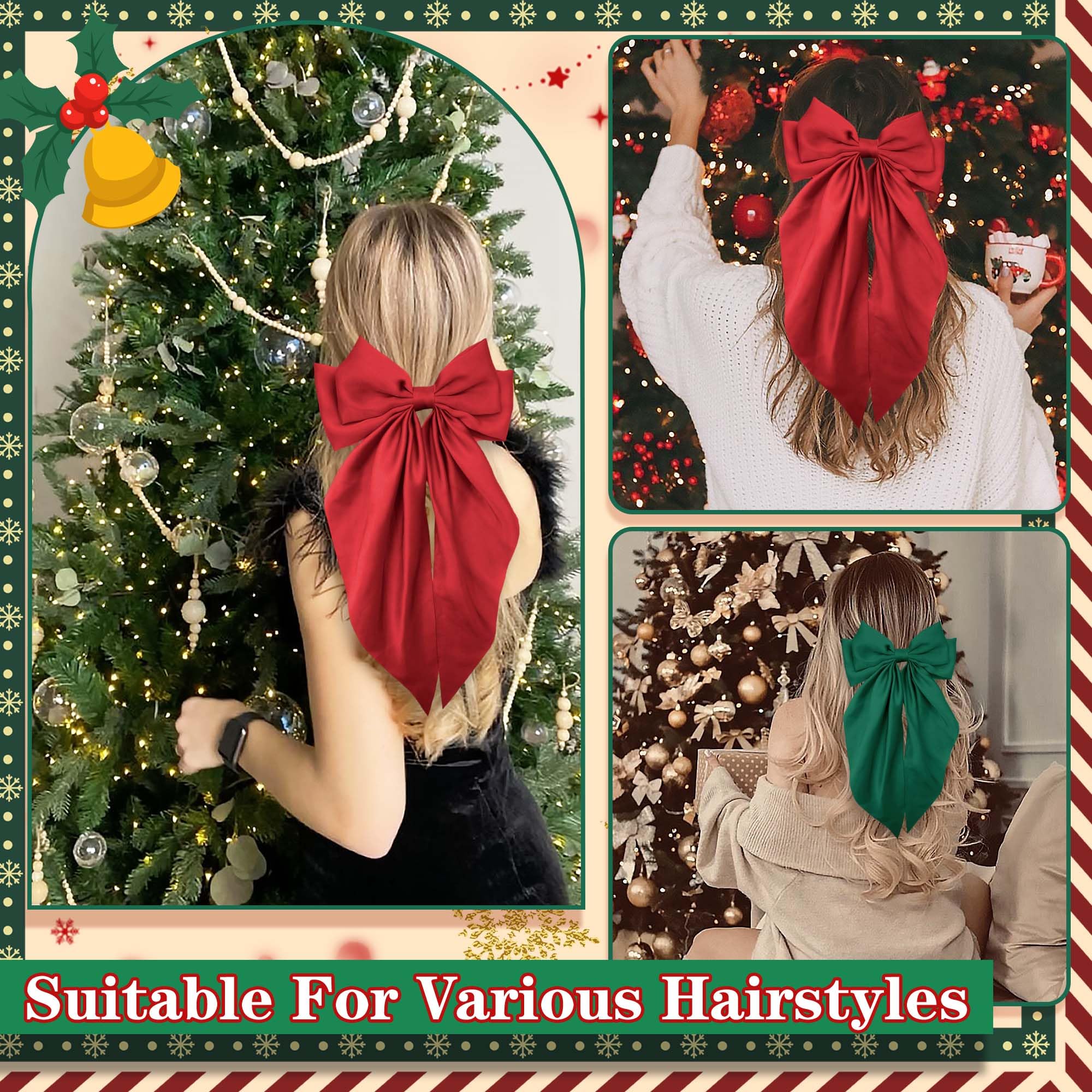 STGDAK big satin bow barrette secures all-day styling