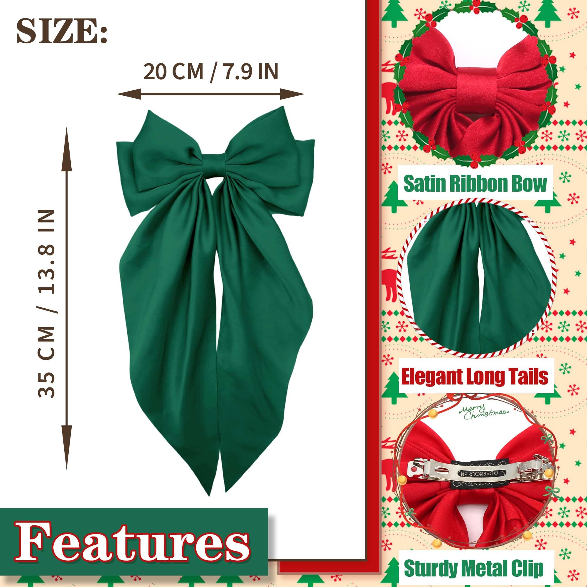 STGDAK Christmas bow clip 7-9 inch adds festive drama