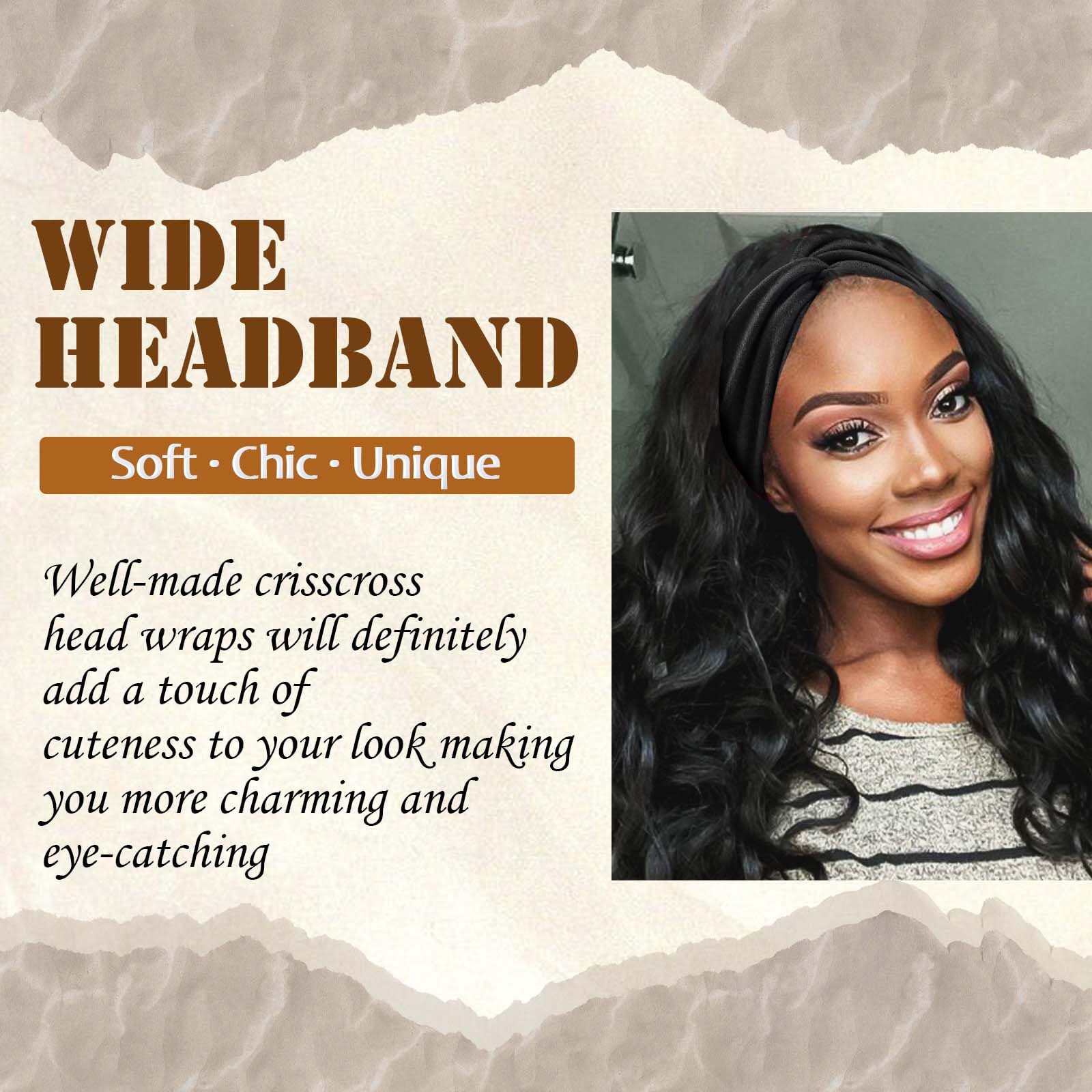 STGDAK women's boho headband front knot secures hair while framing the face.