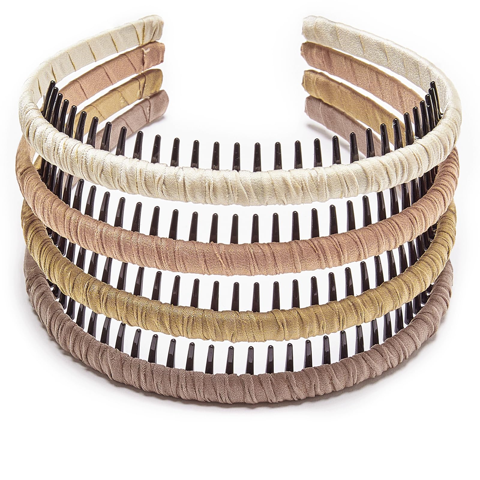 STHUAHE 4PC multicolor resin teeth combs for secure grip during styling and daily wear