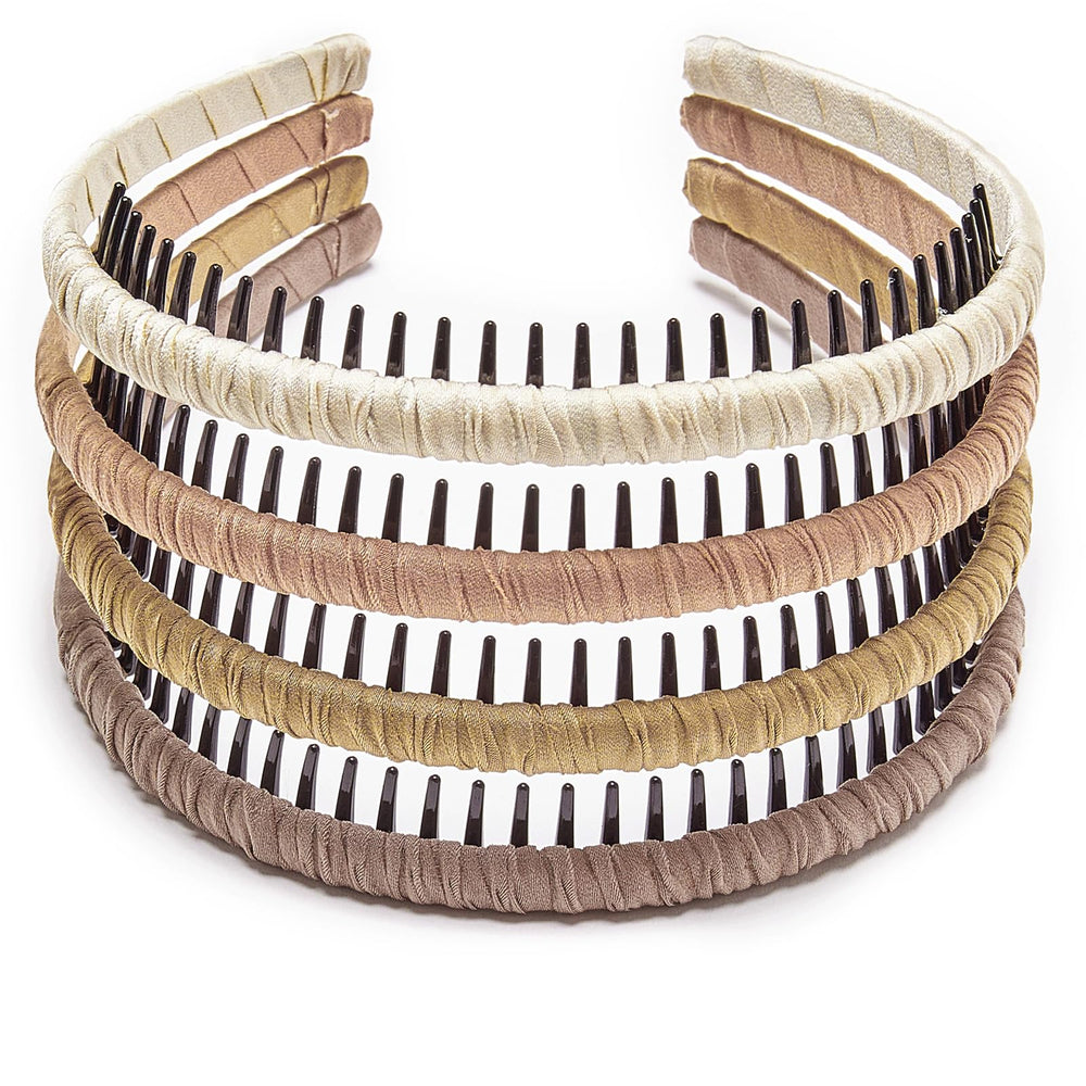 STHUAHE 4PC multicolor resin teeth combs for secure grip during styling and daily wear