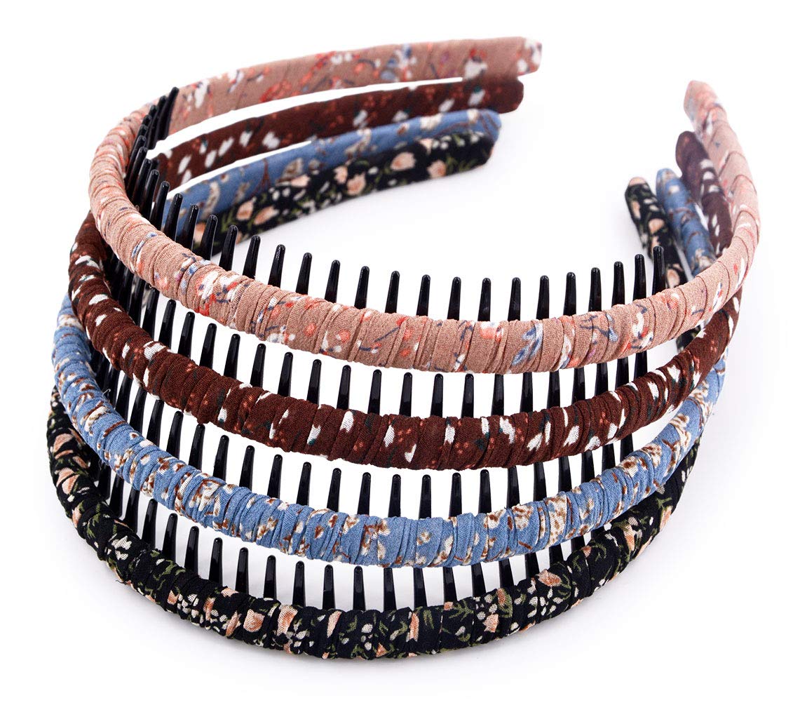 STHUAHE4PC multicolor protection resin teeth comb close-up for secure styling.