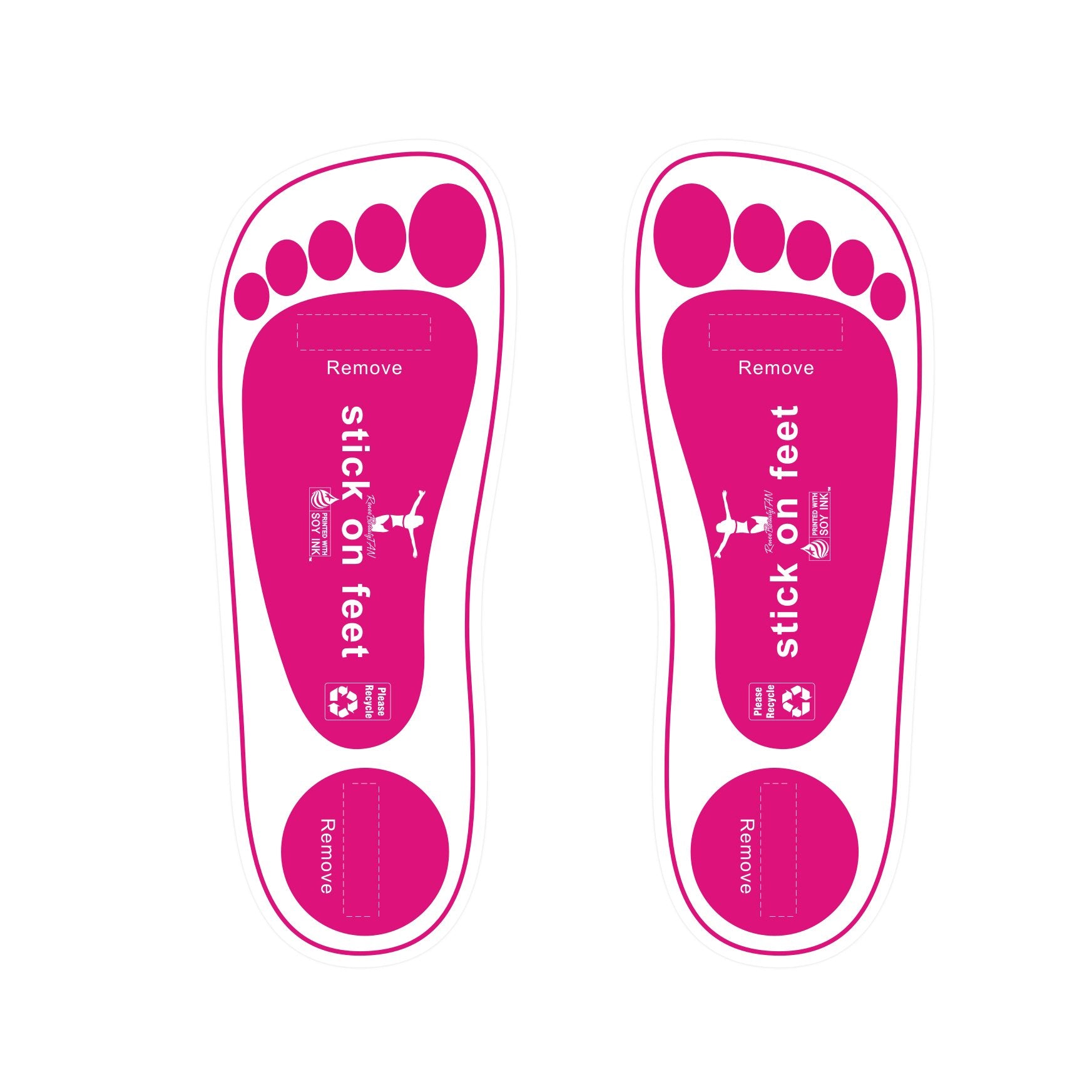 Stickonfeet premium feet pads protecting feet during spray tanning sessions