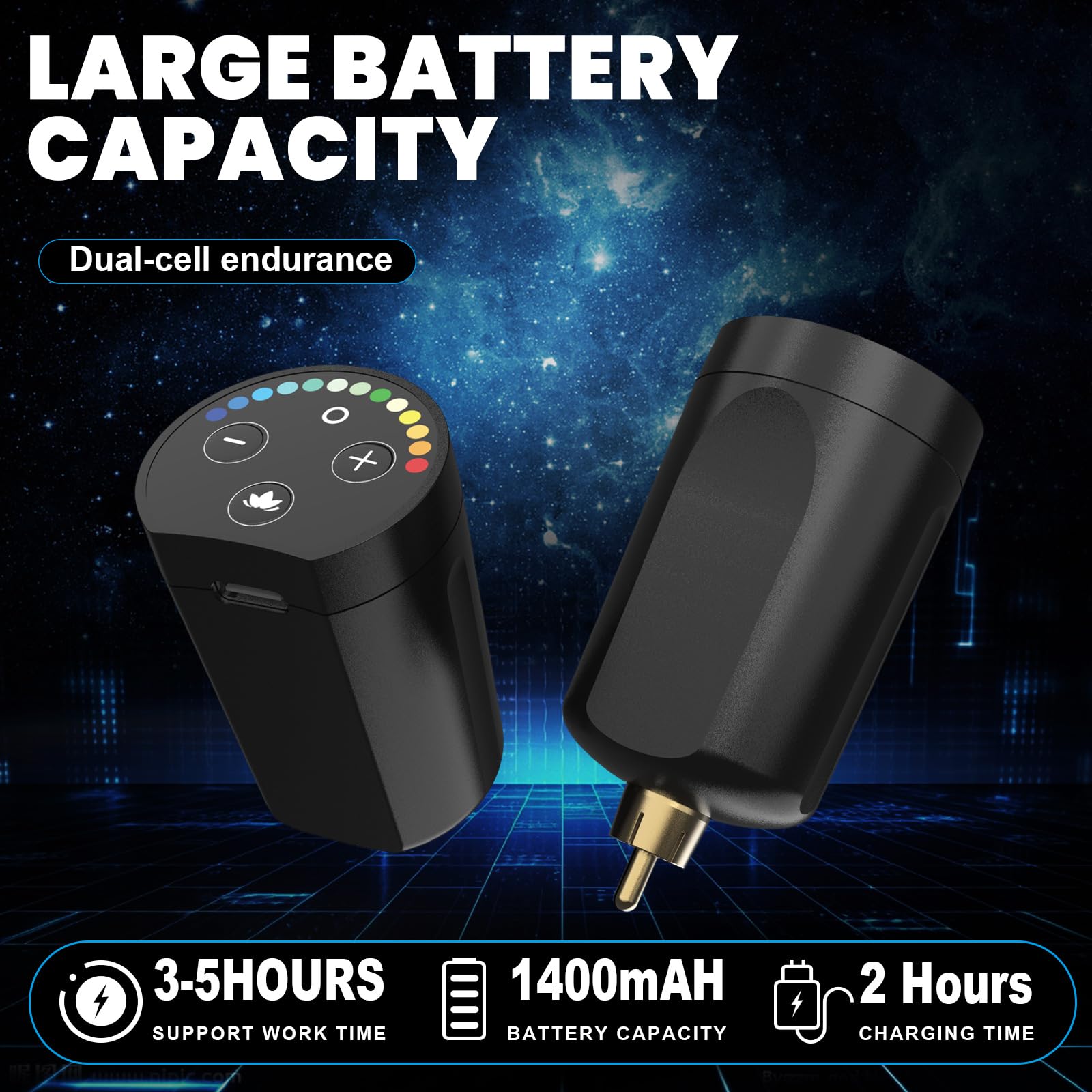 STIGMA tattoo battery dual-pack highlights long-lasting power for sessions