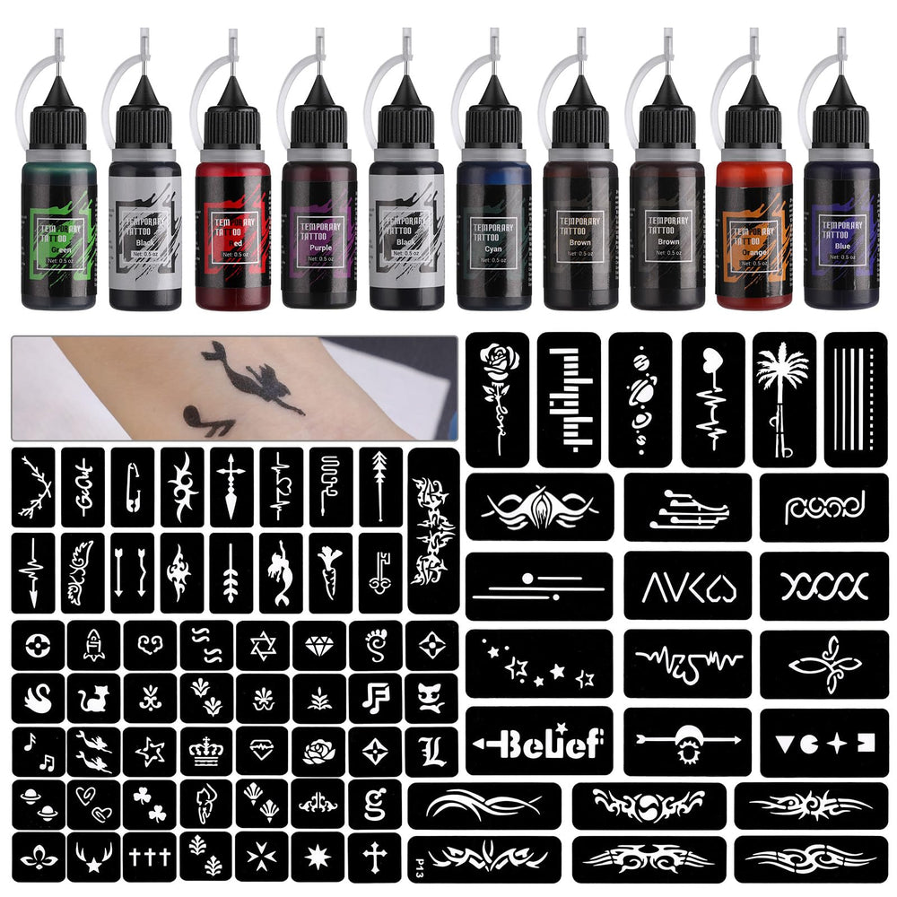 STIGMA Temporary Tattoo Kit ink color palette for vivid, customizable designs.