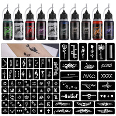 STIGMA Temporary Tattoo Kit ink color palette for vivid, customizable designs.