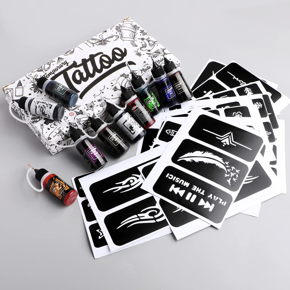 STIGMA Tattoo Kit 84pcs stencils enable precise, mess-free body art.