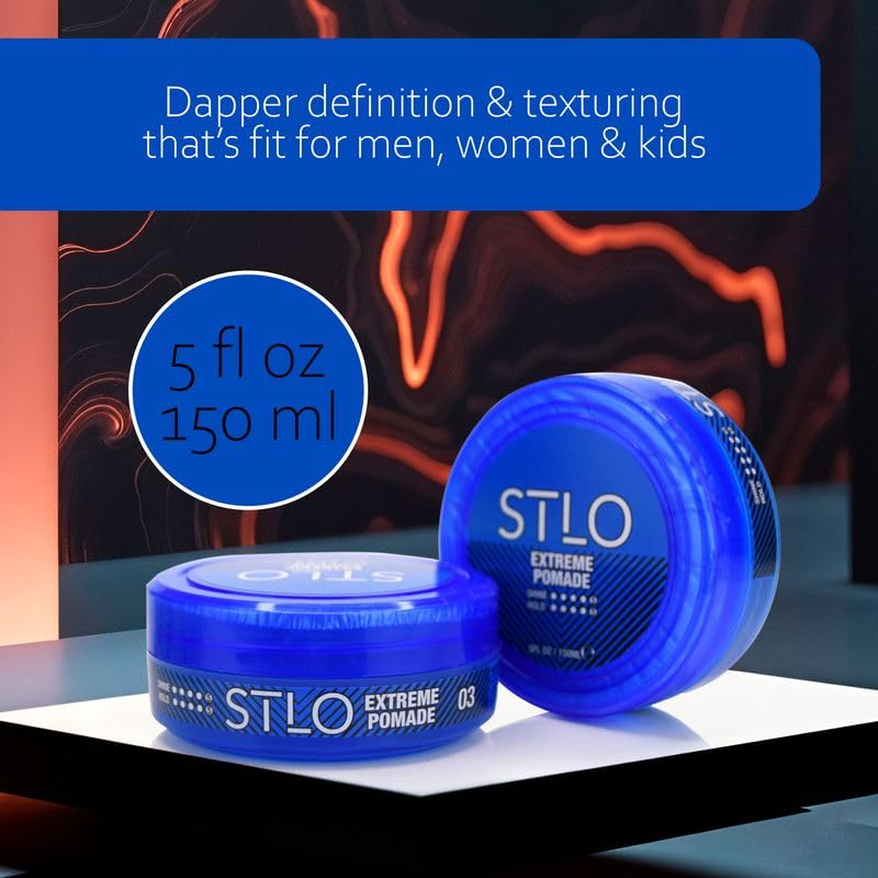 STLO Extreme Pomade long-hold essence image illustrating frizz control without flakes