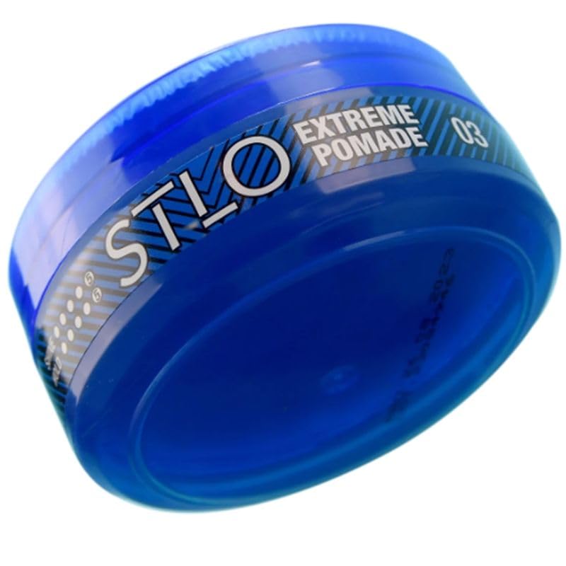 STLO Extreme Pomade tin close-up showing premium packaging and medium shine promise