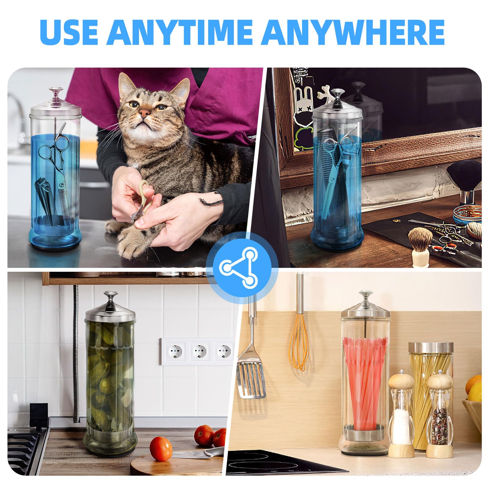STNFAREBI 53oz capacity illustration emphasizes large-volume sterilization for multiple tools.