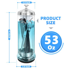 STNFAREBI barber jar side profile highlights professional design for easy tool access.