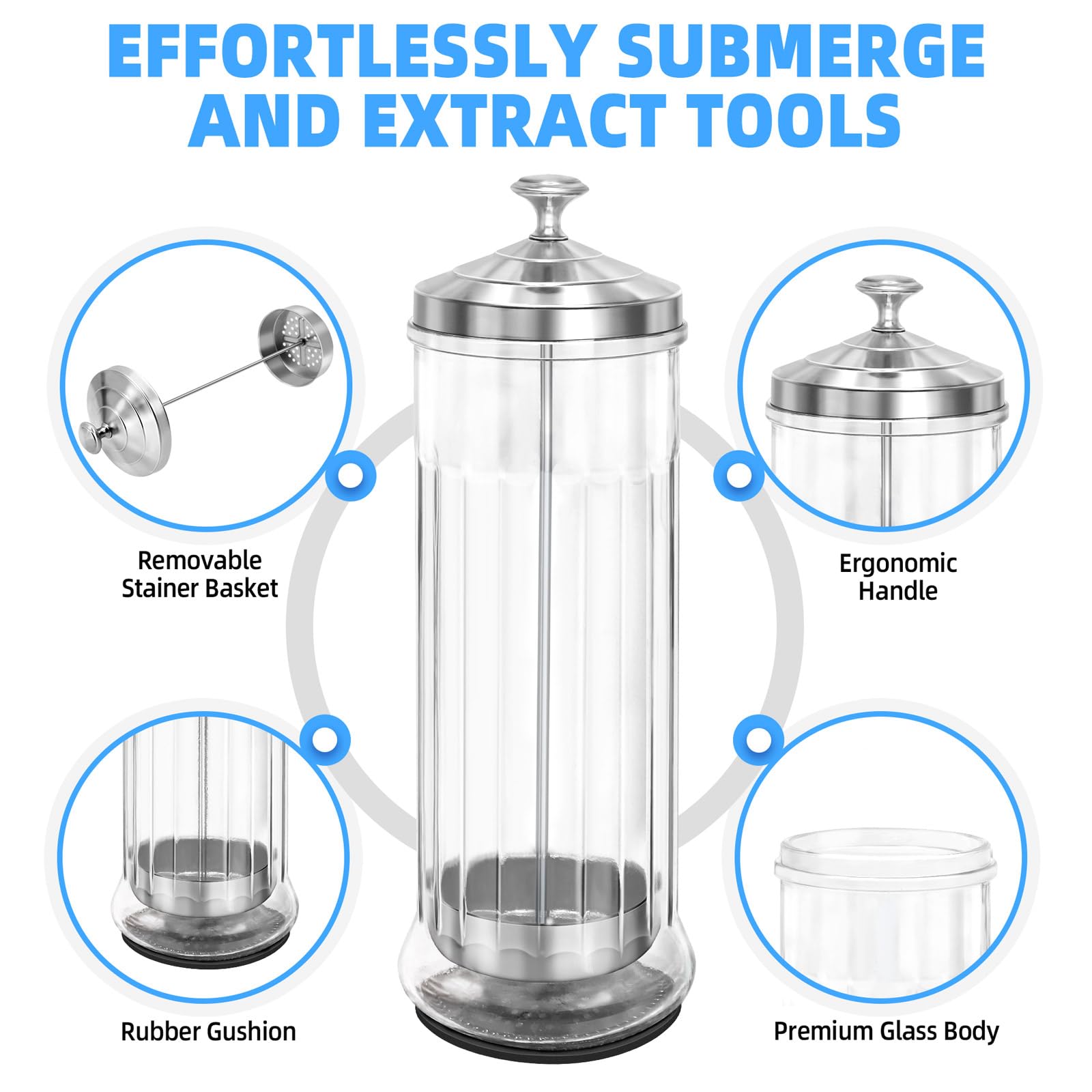 STNFAREBI stainless-steel lid keeps contents secure for reliable tool cleaning.