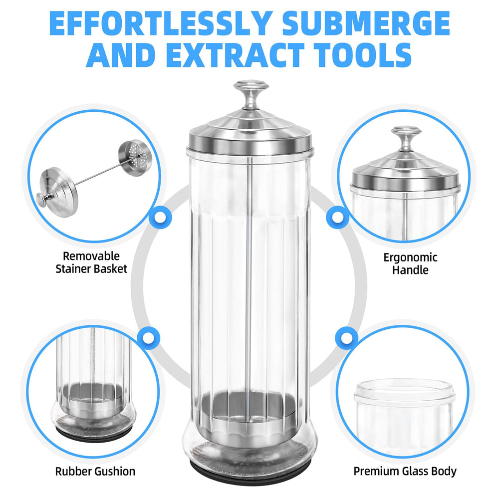 STNFAREBI stainless-steel lid keeps contents secure for reliable tool cleaning.