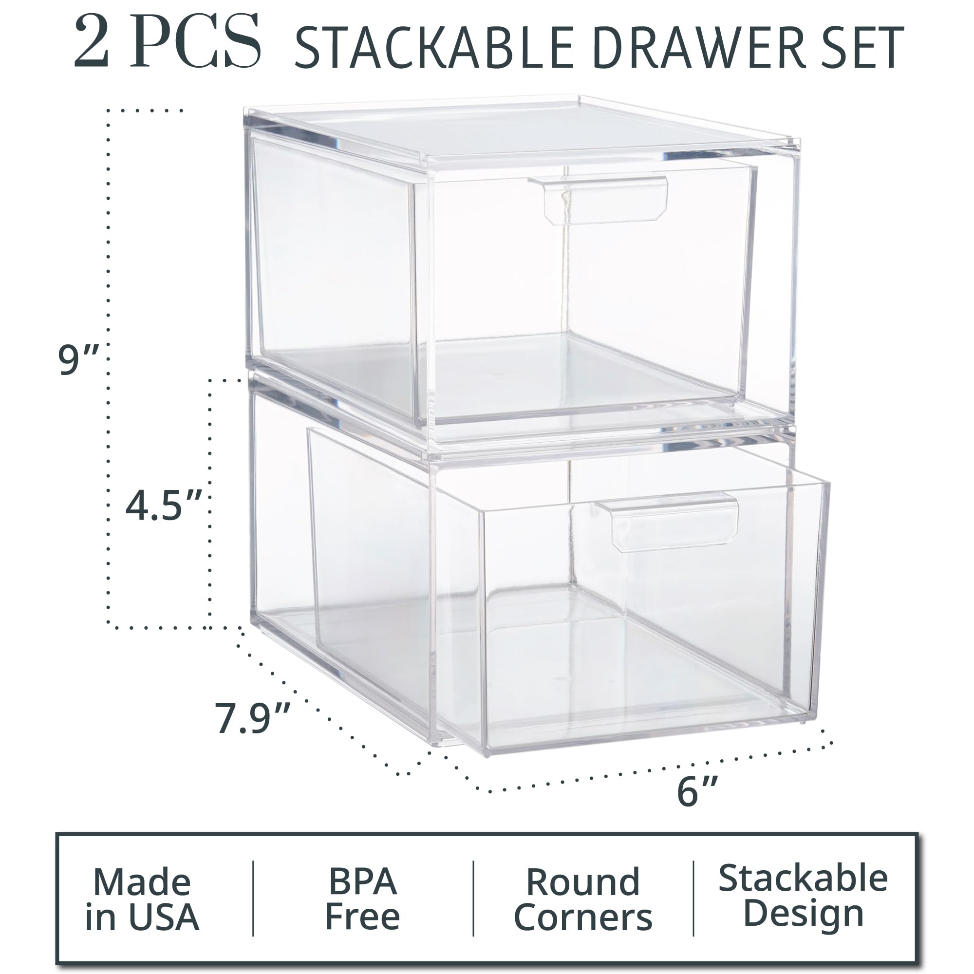 STORi Audrey bin drawers support flexible layouts to fit bathroom, vanity, or desk spaces.