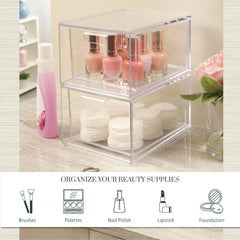 STORi Audrey stackable design saves countertop and drawer space in kitchens and offices.