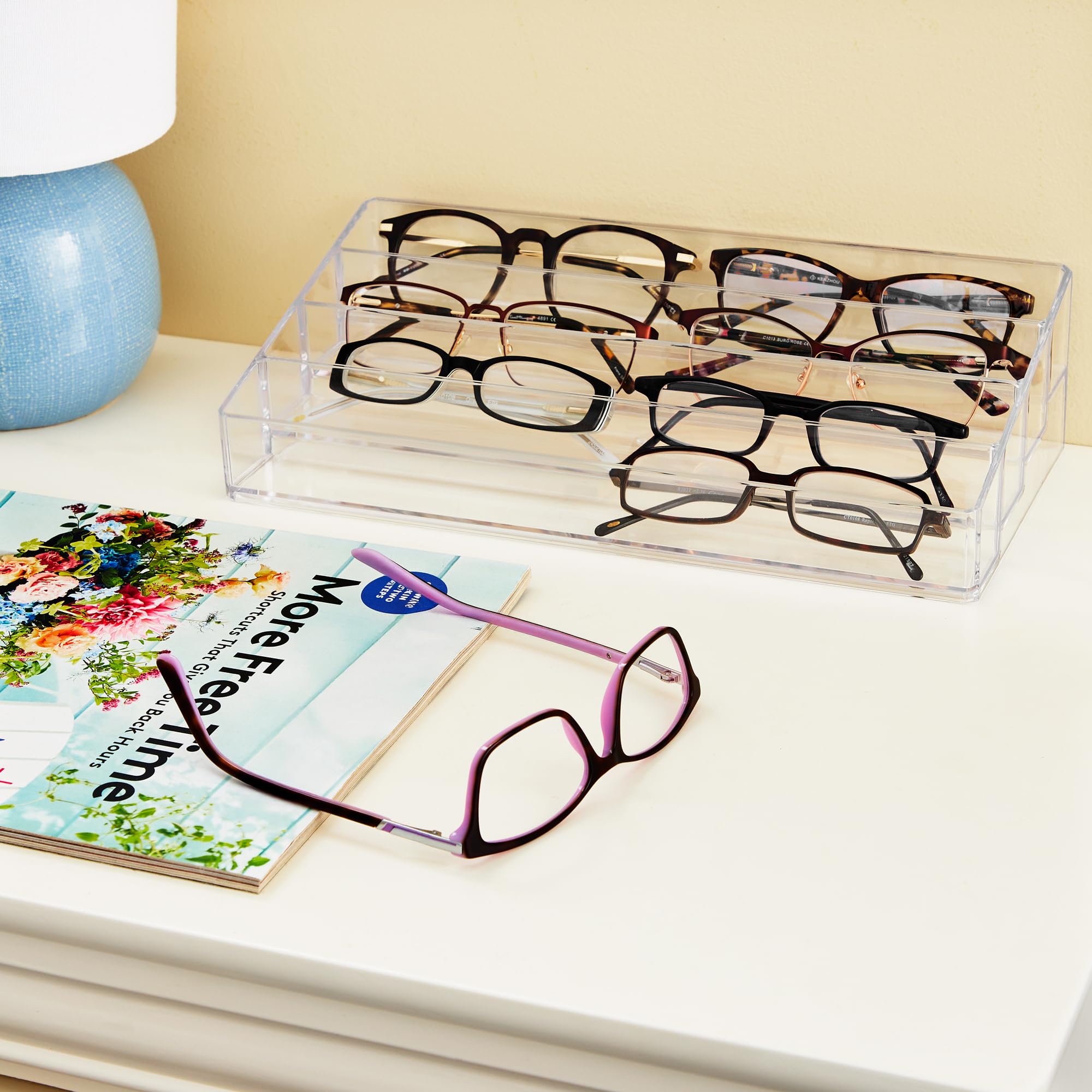 STORi four compartments for cosmetics give balanced vanity organization.