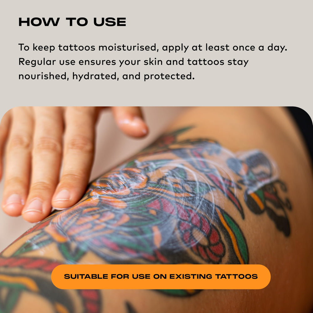 Stories & Ink Daily Moisturizer in-use on arm demonstrates all-day hydration