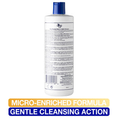 Shampoo bottle on counter signaling daily nourishment and USA-made quality