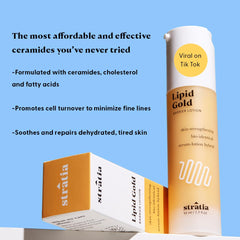 Stratia Lipid Gold jar open reveals rich cream perfect for overnight hydration.
