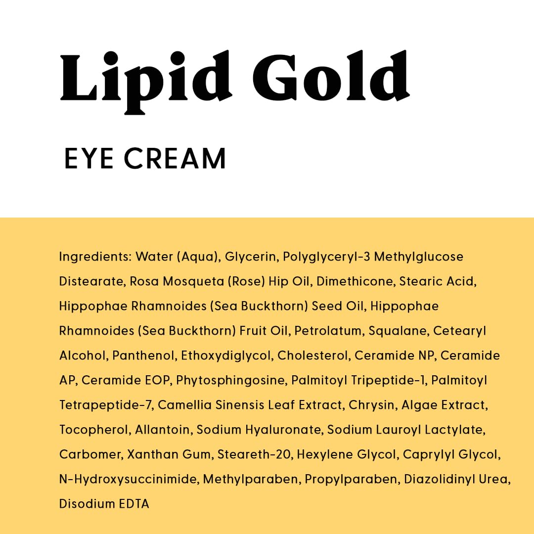 Stratia Lipid Gold Eye Cream occlusives demonstrate moisture lock for smoother under-eye skin
