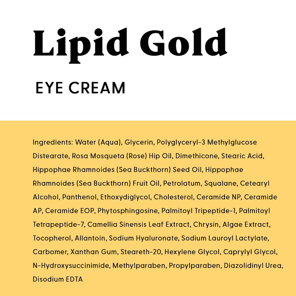 Stratia Lipid Gold Eye Cream occlusives demonstrate moisture lock for smoother under-eye skin