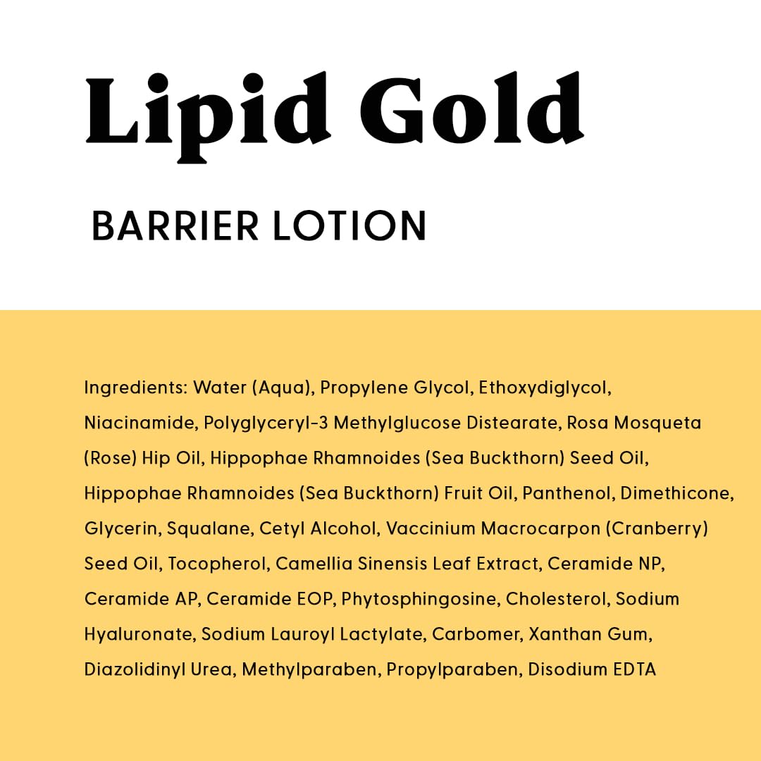 Stratia Lipid Gold label design highlights science-backed formula for healthier skin.