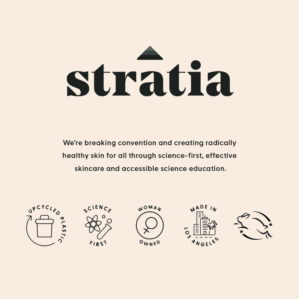 Stratia Rewind packaging box conveys premium, science-backed skincare