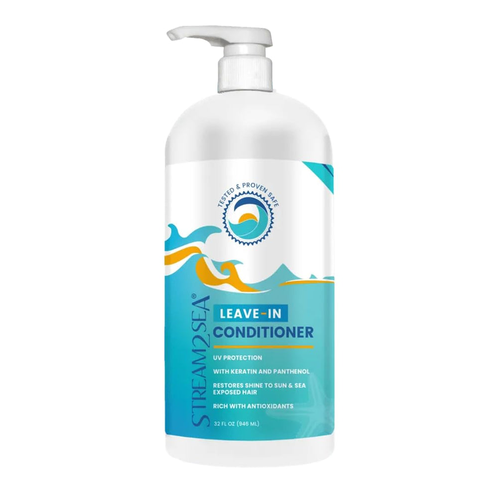 STREAM 2 SEA leave-in conditioner bottle for quick detangling and beach-ready shine.