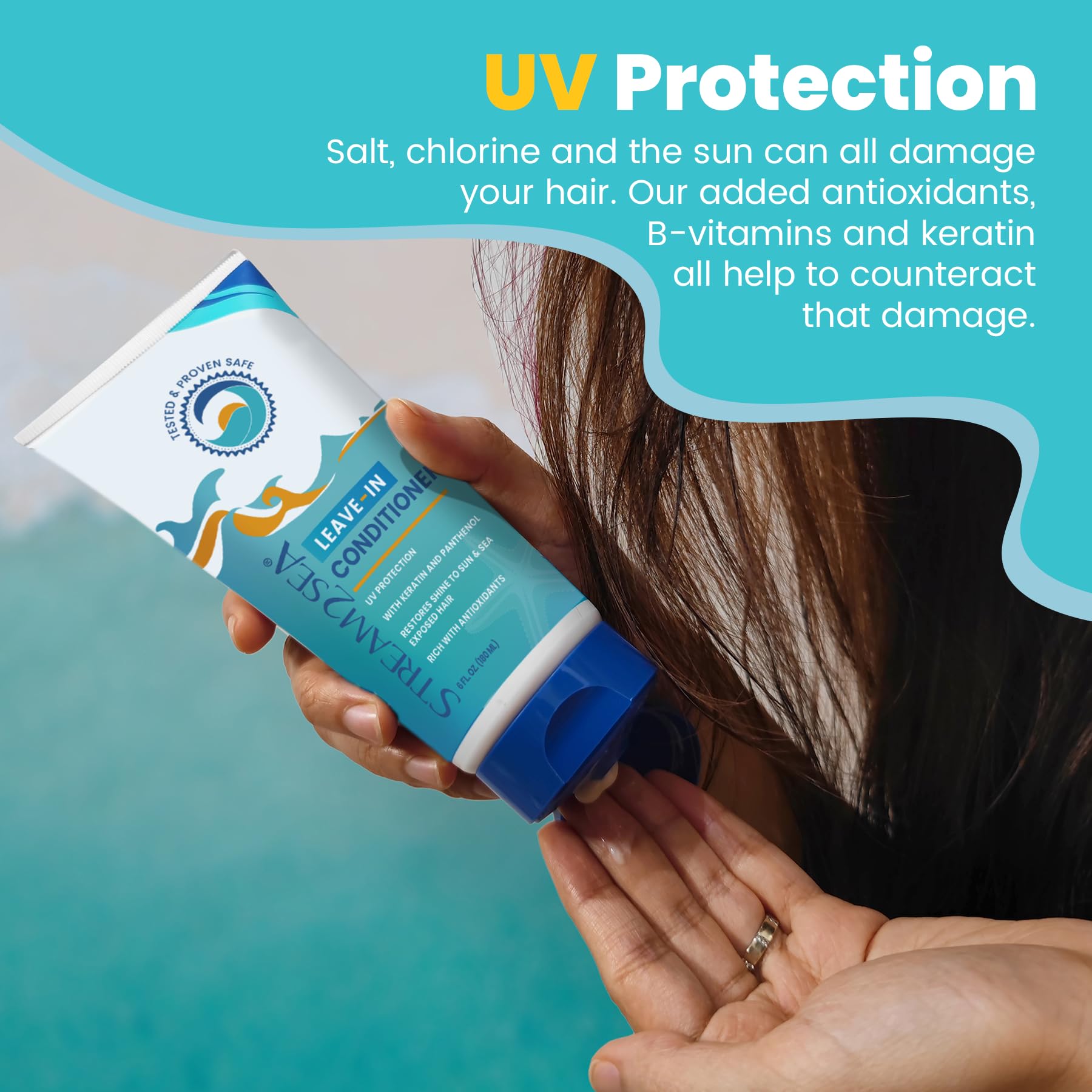 STREAM 2 SEA natural ingredients like green tea and olive oil nourish dry hair.
