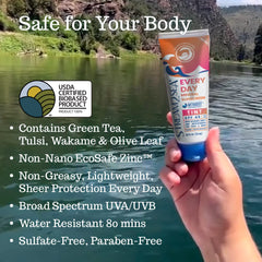 STREAM 2 SEA tinted sunscreen on the face blends evenly for everyday wear.